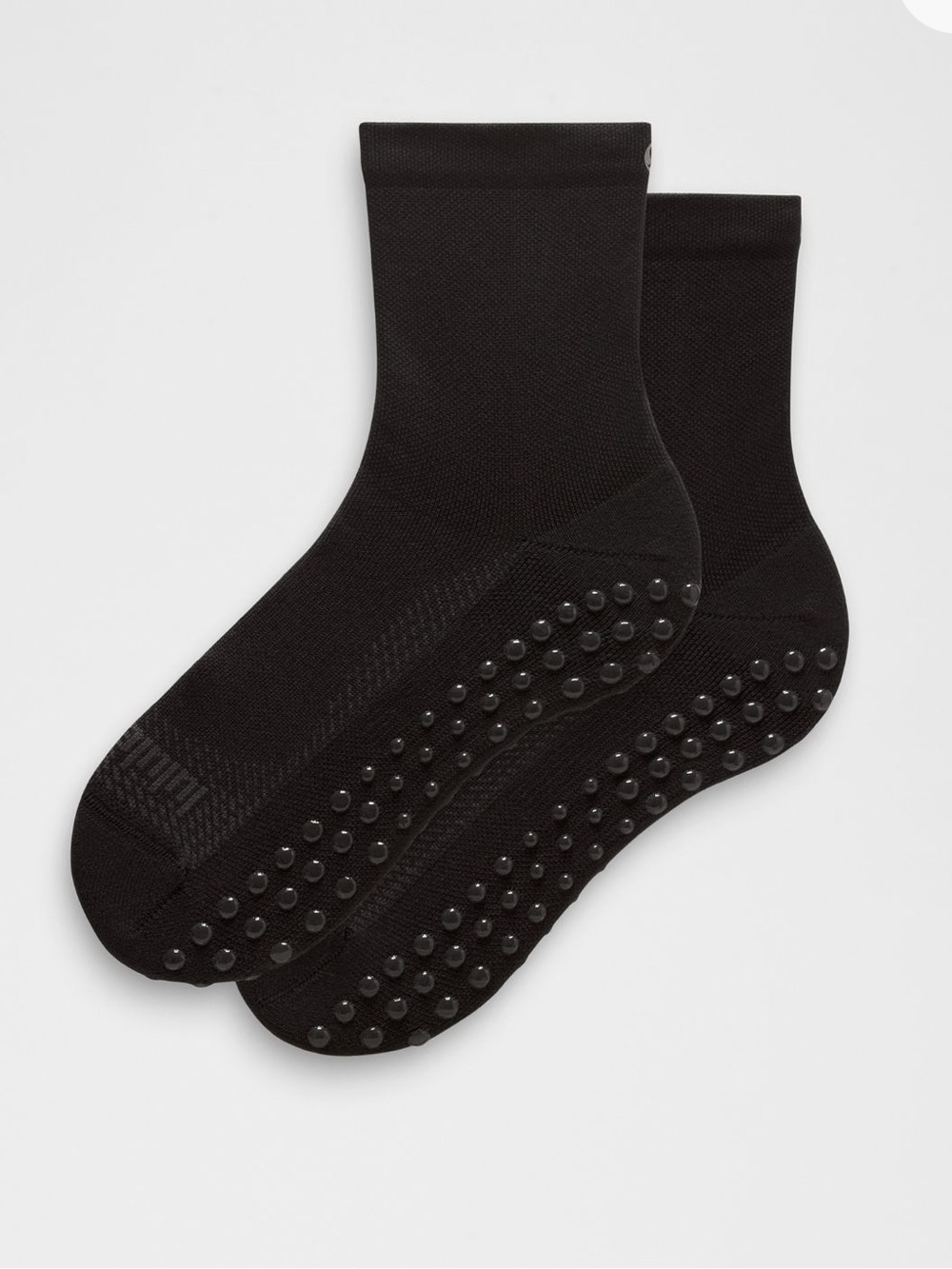 Lululemon Unisex Find Your Balance Grip Quarter Socks Black Grip Socks Medium